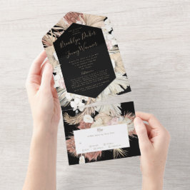 Casamento no Deserto Boho Moderno Premium Preto no