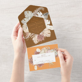 Casamento no Deserto Floral Boho Terracota Coral