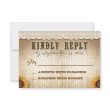 Casamento no estilo rústico castanho RSVP com rend