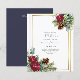 CASAMENTO NO INVERNO BUDGET Rosas Borgondy Eucalyp