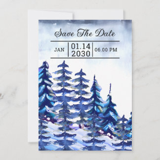 Casamento no inverno Convite Placa Árvores de Mont