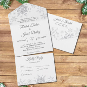 Casamento no inverno de Natal Elegante Snowflakes