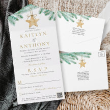 Casamento no inverno de Natal Watercolor Pine Boug