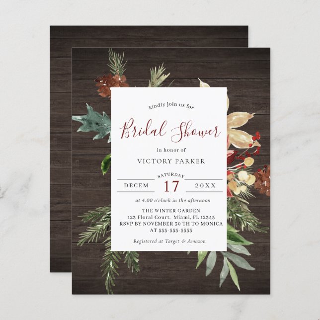 Casamento no inverno de Orçamento Chá de panela Fl (Frente/Verso)