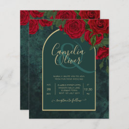 Casamento no inverno de Rosas vermelhas Douradas V