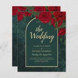 Casamento no inverno de Rosas vermelhas Douradas V