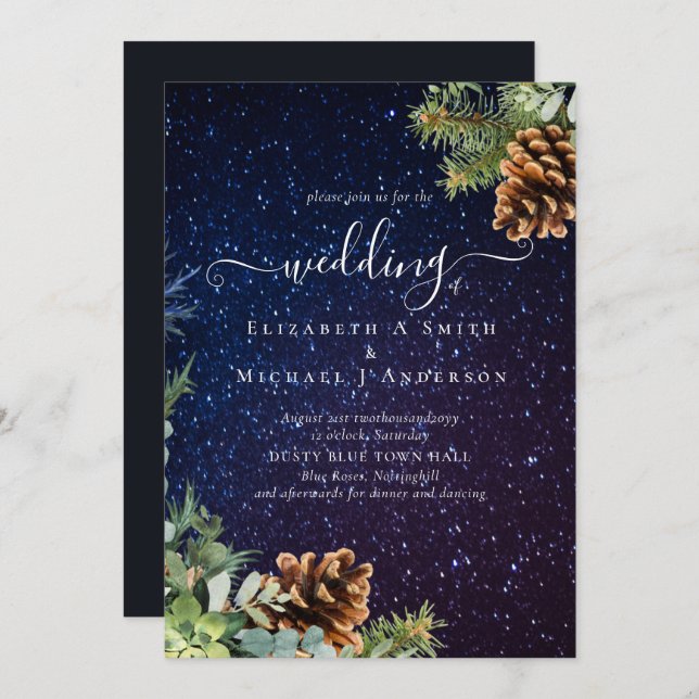Casamento no inverno de Starry Night (Frente/Verso)