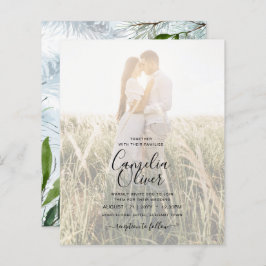 Casamento no inverno Leah G Aqua Blue Green INVITE