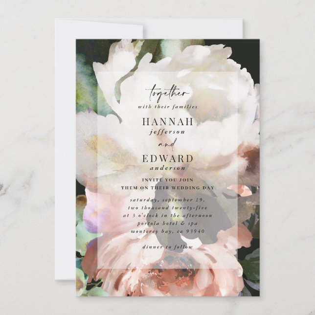 Casamento no inverno moderno de queda escura moder (Frente)