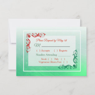 Casamento no inverno que Wedding o cartão de RSVP