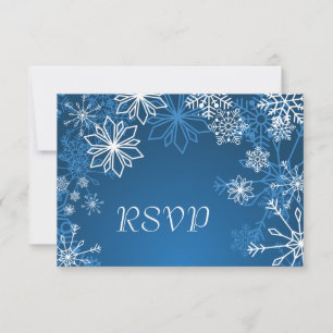 Casamento no inverno RSVP de Flocos de Neve Azuis