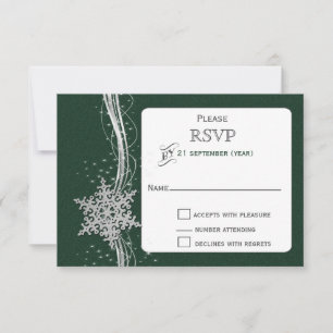 Casamento no inverno RSVP de Silver Snowflakes