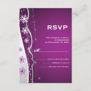Casamento no inverno RSVP do floco de neve do