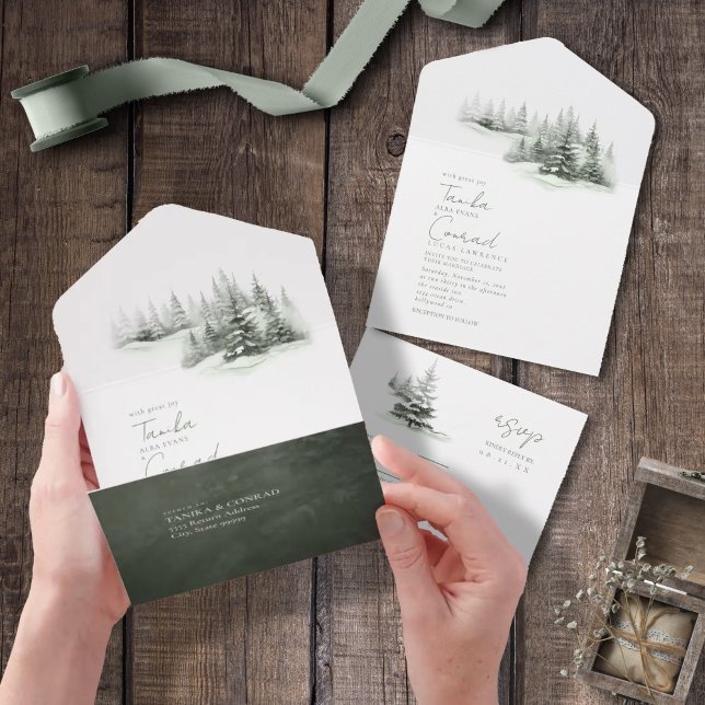 Casamento no inverno Rustic Sage Green ID1049 (Criador carregado)