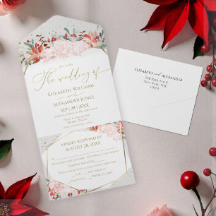 Casamento no inverno Tudo Em Um Convite