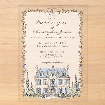 Casamento no Jardim Floral Francês Desenhado à Mão