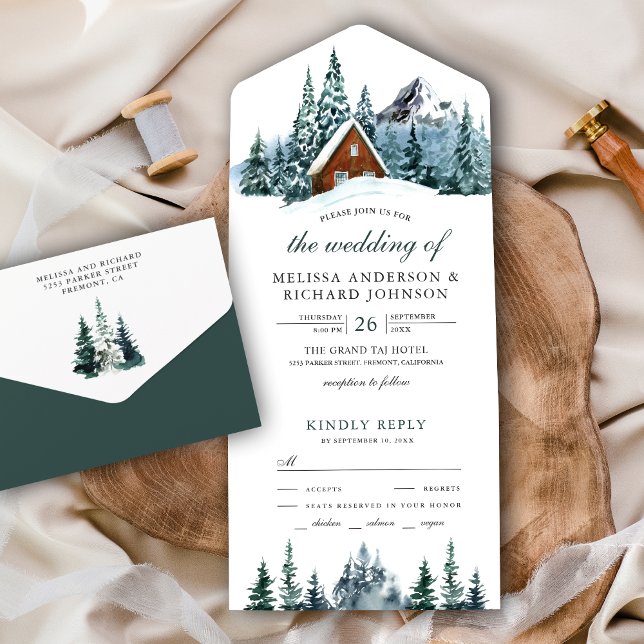 Casamento no Lodge de Cabine de Floresta de Montan (Criador carregado)