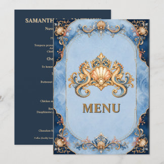 Casamento no menu de praia de cavalo-marinho conch