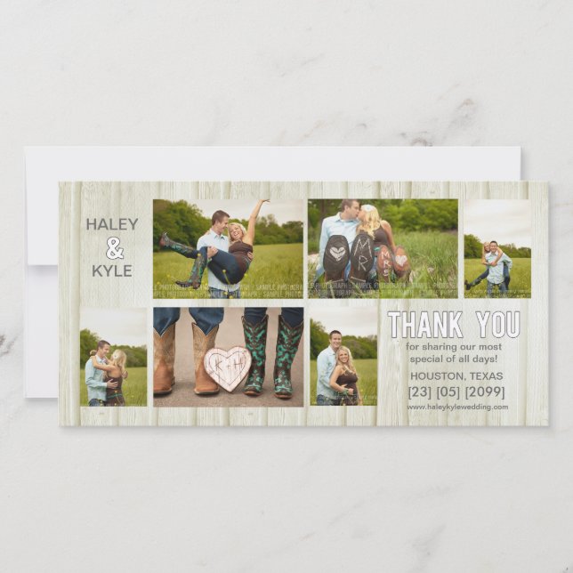 Casamento no País Branco Obrigado Cartões com foto (Frente)