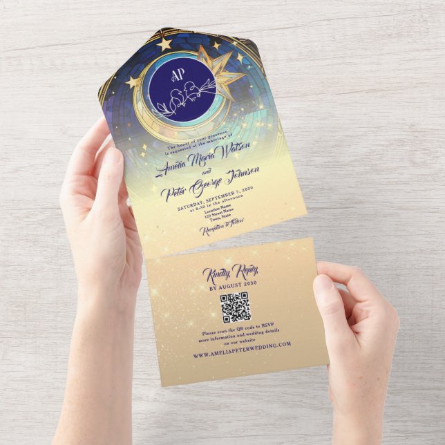 Casamento Noite Estrelada Galáxia Dourada (Tearaway)