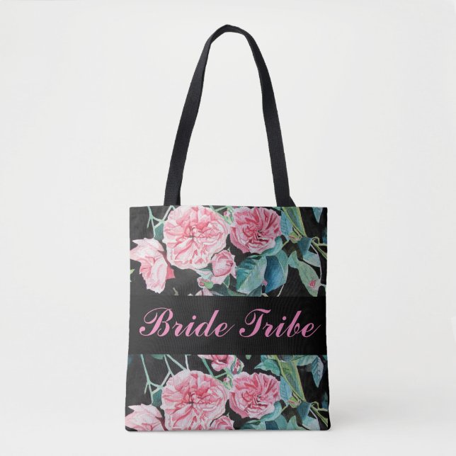 Casamento Noiva de Rosas Rosa Bridesmaid Tote Bag (Frente)