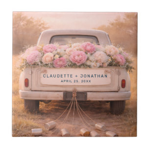 Casamento Nome Personalizado Floral Rosa Caminhão