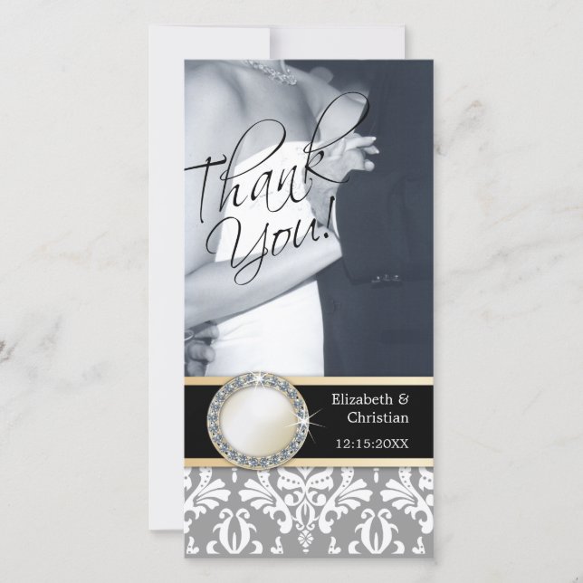 Casamento Obrigado Cartão com fotos (Frente)