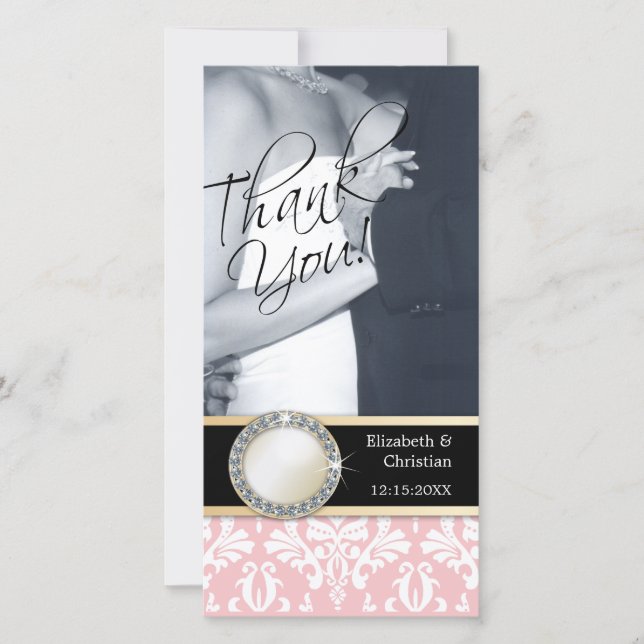 Casamento Obrigado Cartão com fotos (Frente)