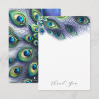 Casamento Obrigado Cartões Majestosos Peacock