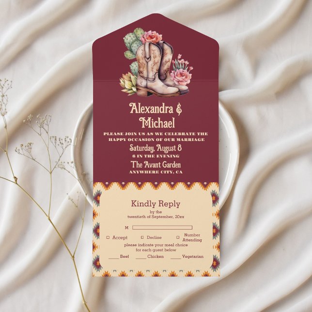 Casamento Ocidental Floral Boho (Criador carregado)