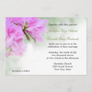 Casamento ou Convites de festas de Azaleas Rosa Su