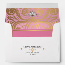 Casamento Ouro Diamante Artdeco Elegante Rosa