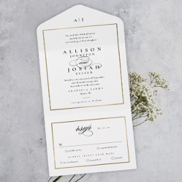 Casamento Ouro Monograma Elegante