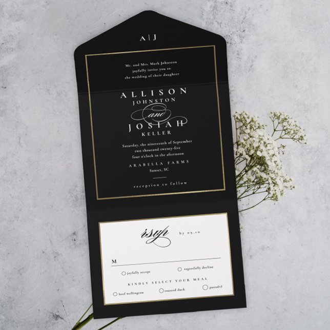 Casamento Ouro Monograma Elegante (Criador carregado)