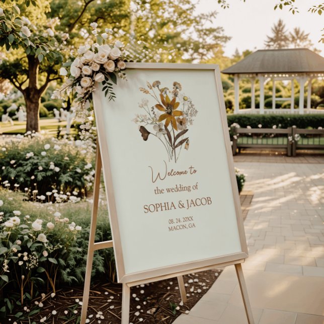 Casamento outono de Boho de Flor Selvagem Poster (Criador carregado)