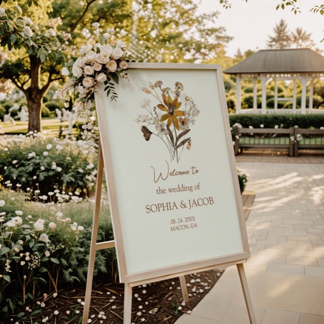 Casamento outono de Boho de Flor Selvagem Poster (Criador carregado)