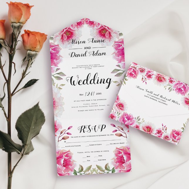 Casamento outono de flores cor-de-água rosa-quente (Criador carregado)