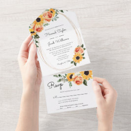 Casamento outono de Rosas de girassol