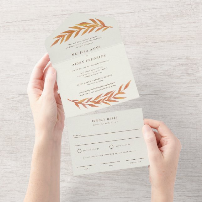 Casamento outono de texto formal de ramificação si (Tearaway)