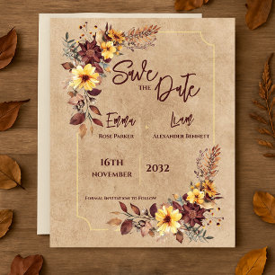Casamento outono Floral Rustic Burgundy Salve a Da