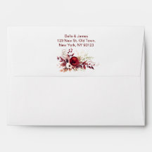 Casamento outono Floral Vermelho Burgundy