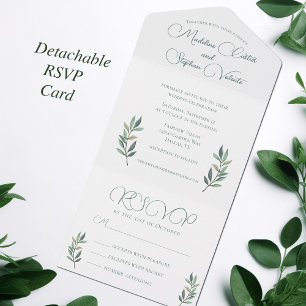 Casamento outono moderno Elegante Eucalyptus Leaf