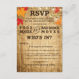 Casamento outono RSVP para casamento rústico