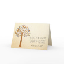 Casamento outono Rustic Salve A Data Convite