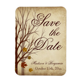 Casamento outono Salve a data do ímã flexível