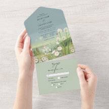 Casamento paisagístico de Watercolor Wildflower