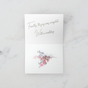 Casamento pequeno, convite dobrado de 4 x 5,6"