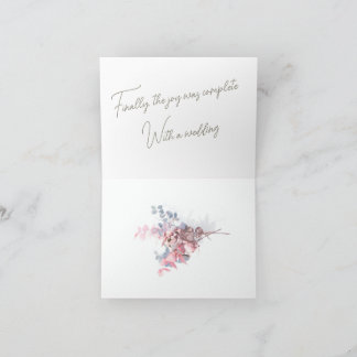 Casamento pequeno, convite dobrado de 4 x 5,6"