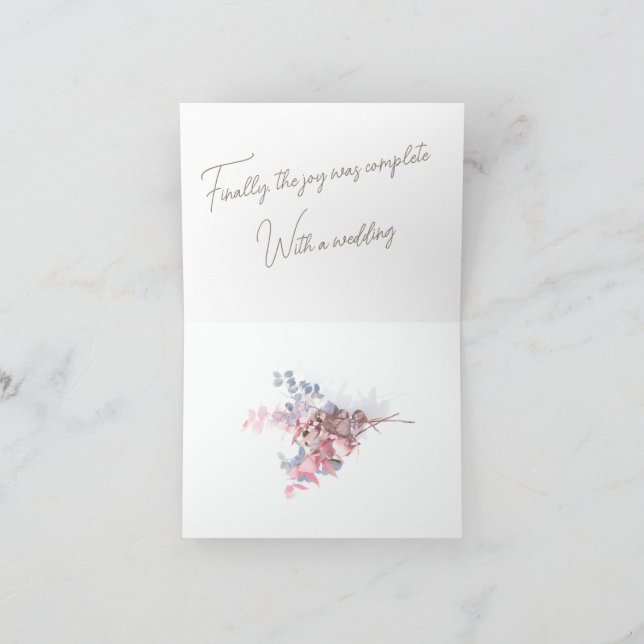 Casamento pequeno, convite dobrado de 4 x 5,6" (Interior)