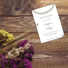 Casamento Pérola Elegante Salvar a Data Convite